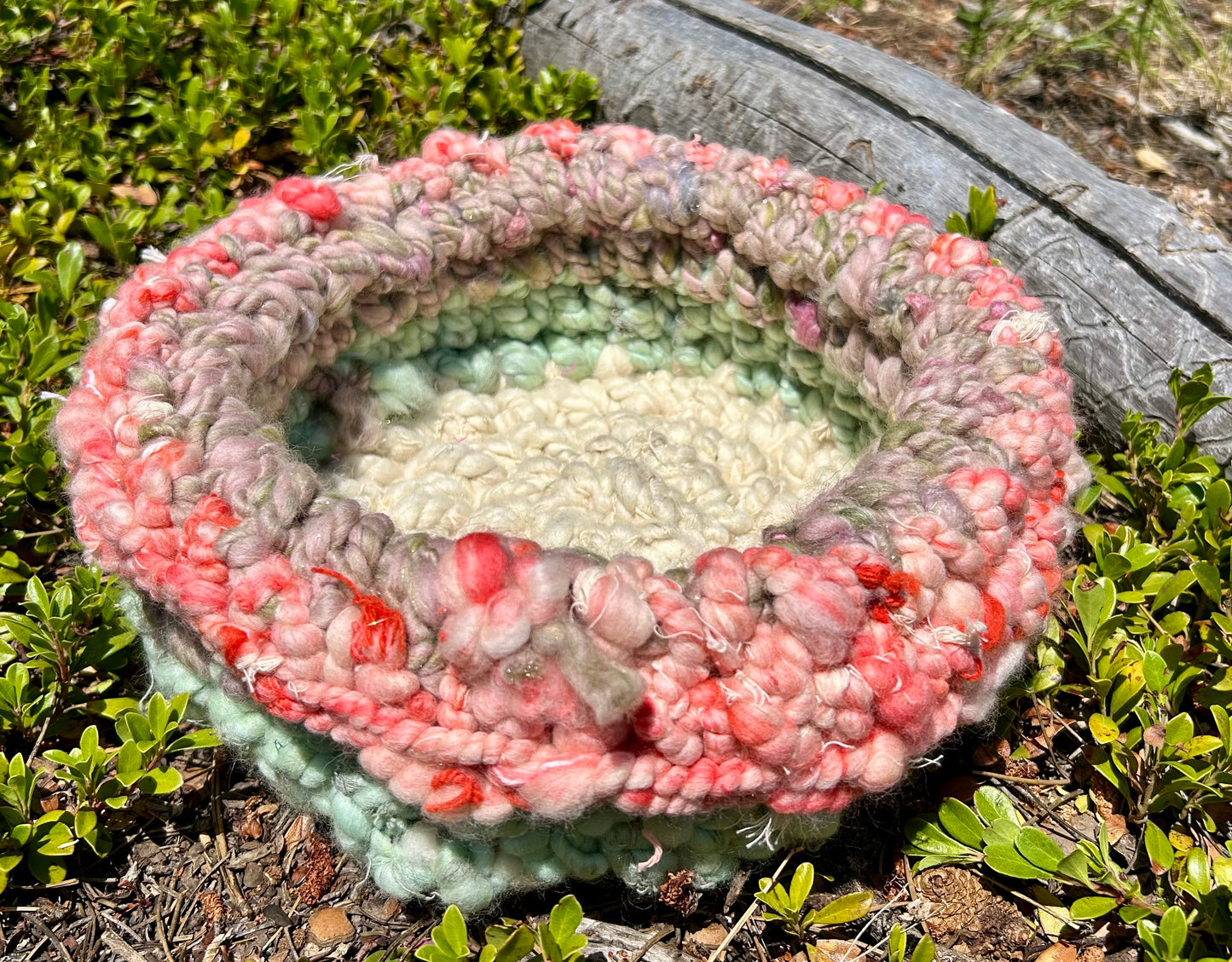 Rose on Mint Green Basket