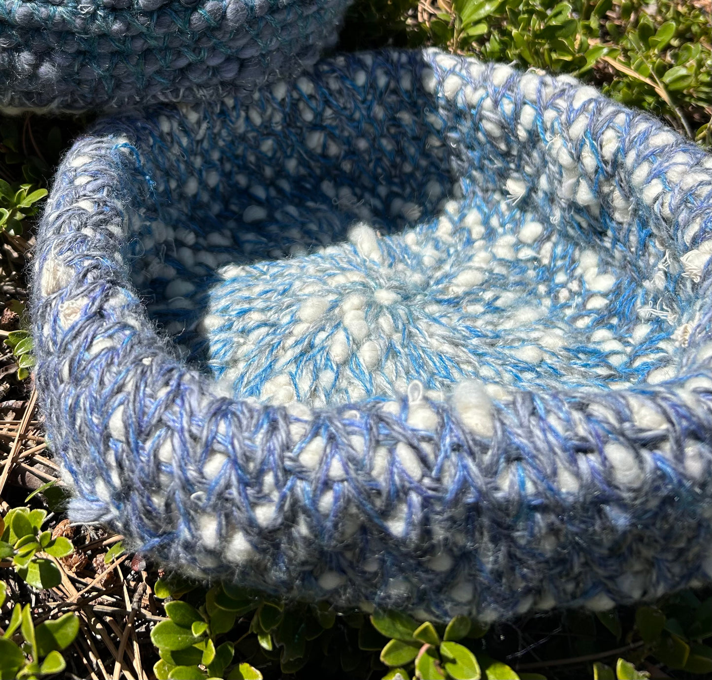 Blue stitched