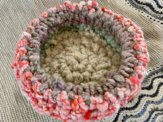 Rose on Mint Green Basket