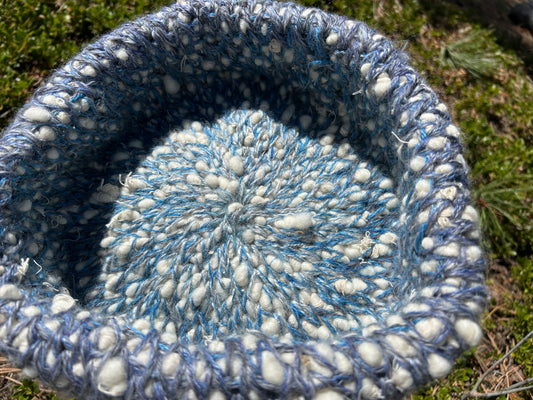 Blue stitched