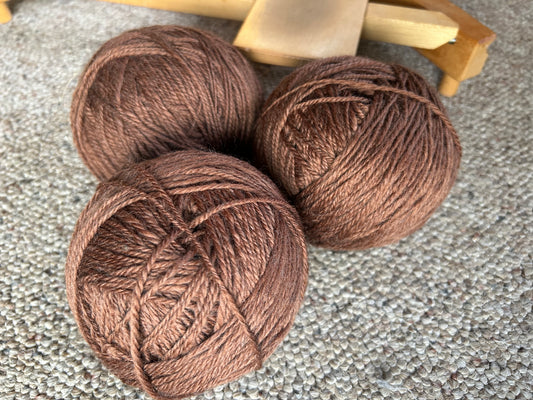 5.5 oz ball-3 ply chocolatey Merino